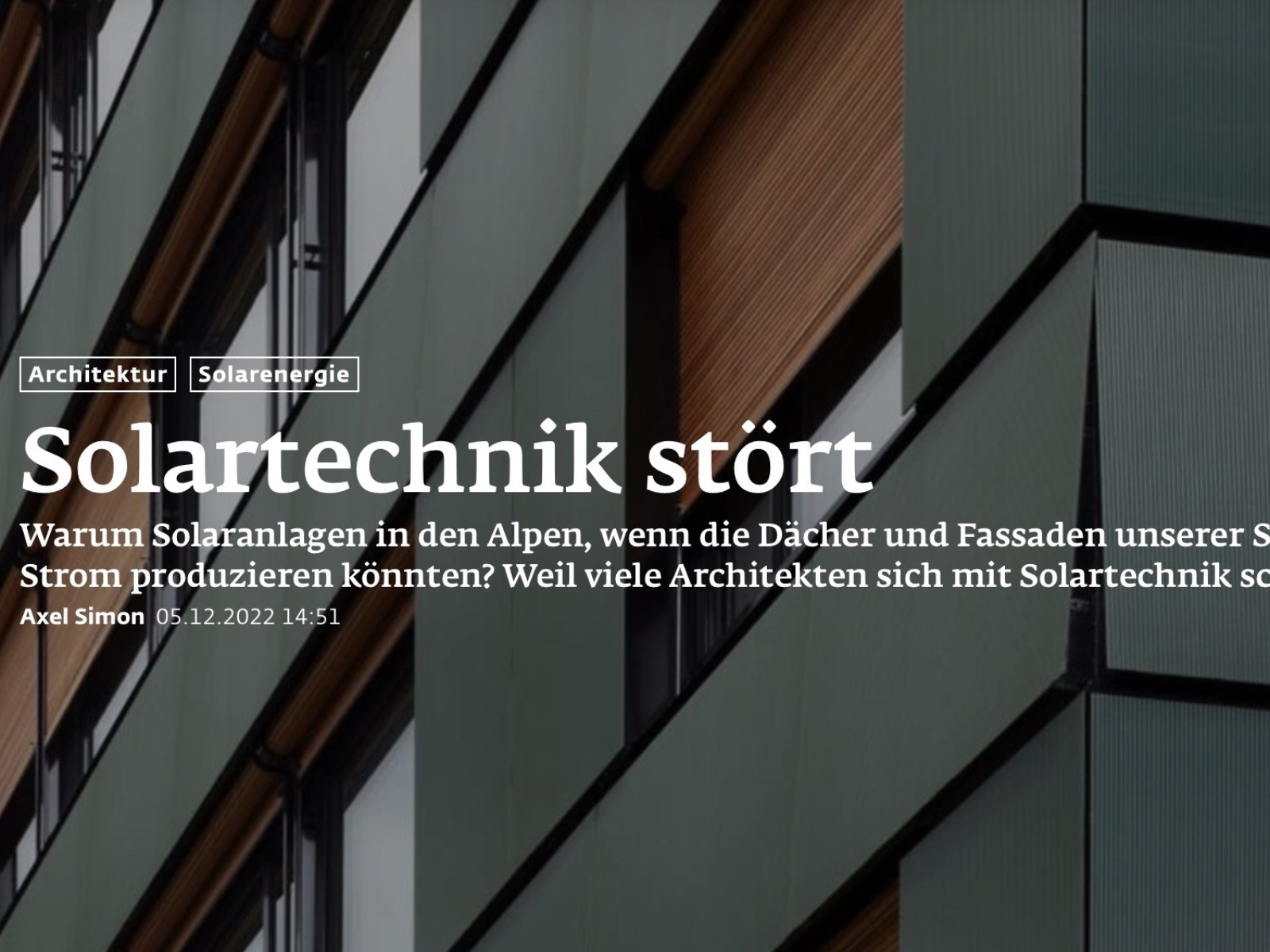 Photovoltaikfassade Oberwilerstrasse in der Hochparterre